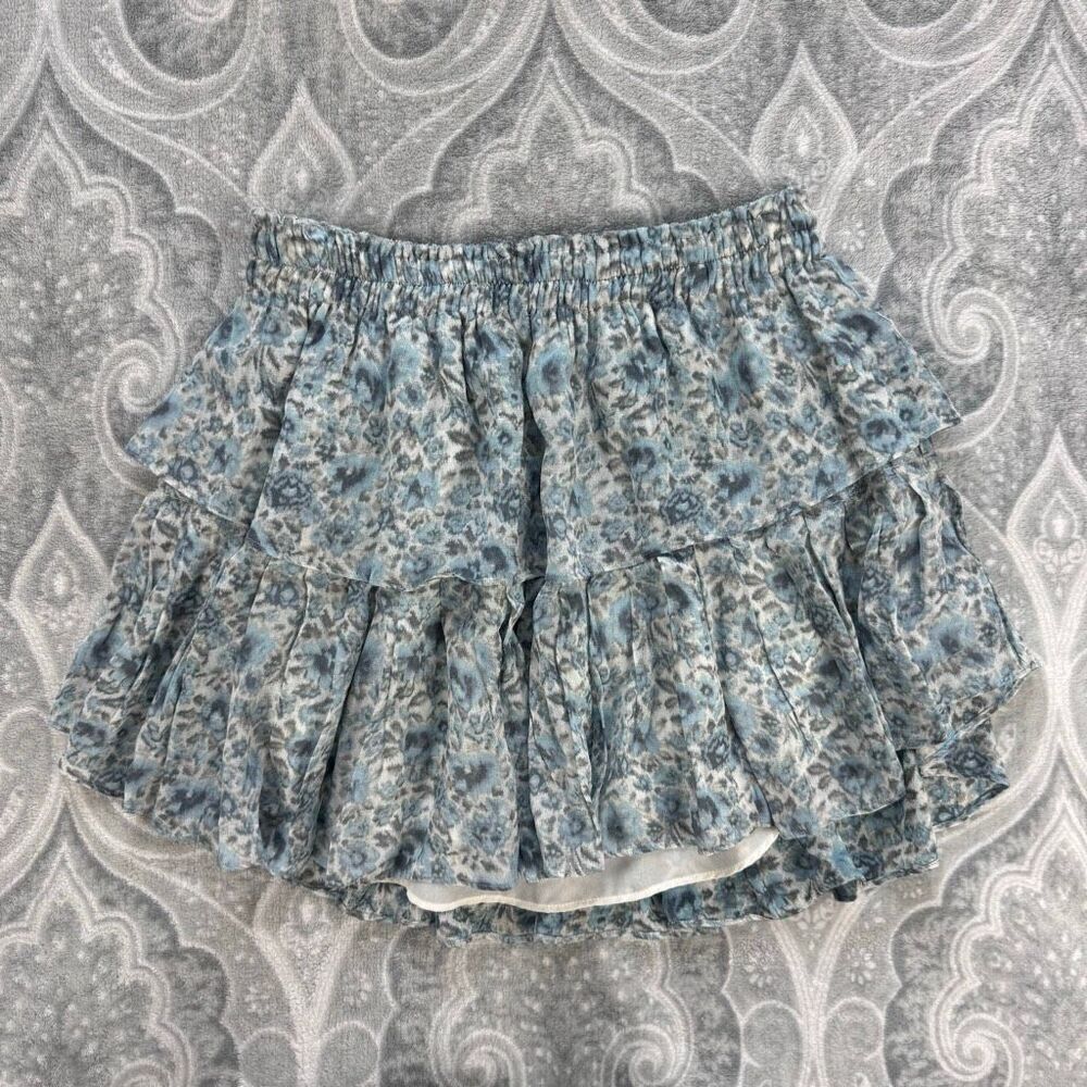 LoveShackFancy Floral Print Mini Skirt